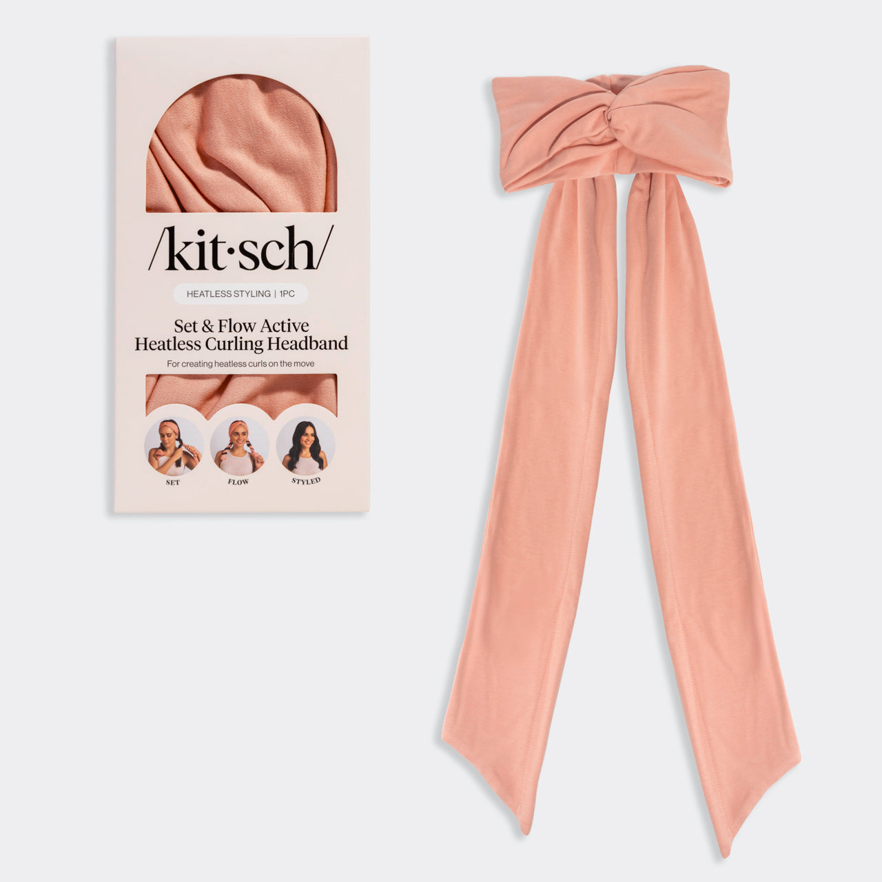 Heather Gray Set & Flow Active Curling Headband - Terracotta Set & Flow Active Curling Headband